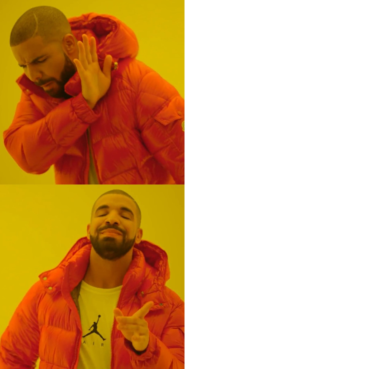Drake Hotline Bling meme about Bandit Running