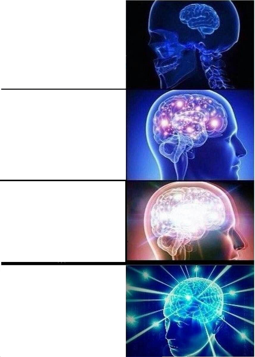 Expanding Brain meme about Bandit Running