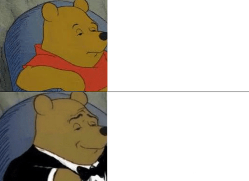 Tuxedo Winnie The Pooh meme about Bandit Running