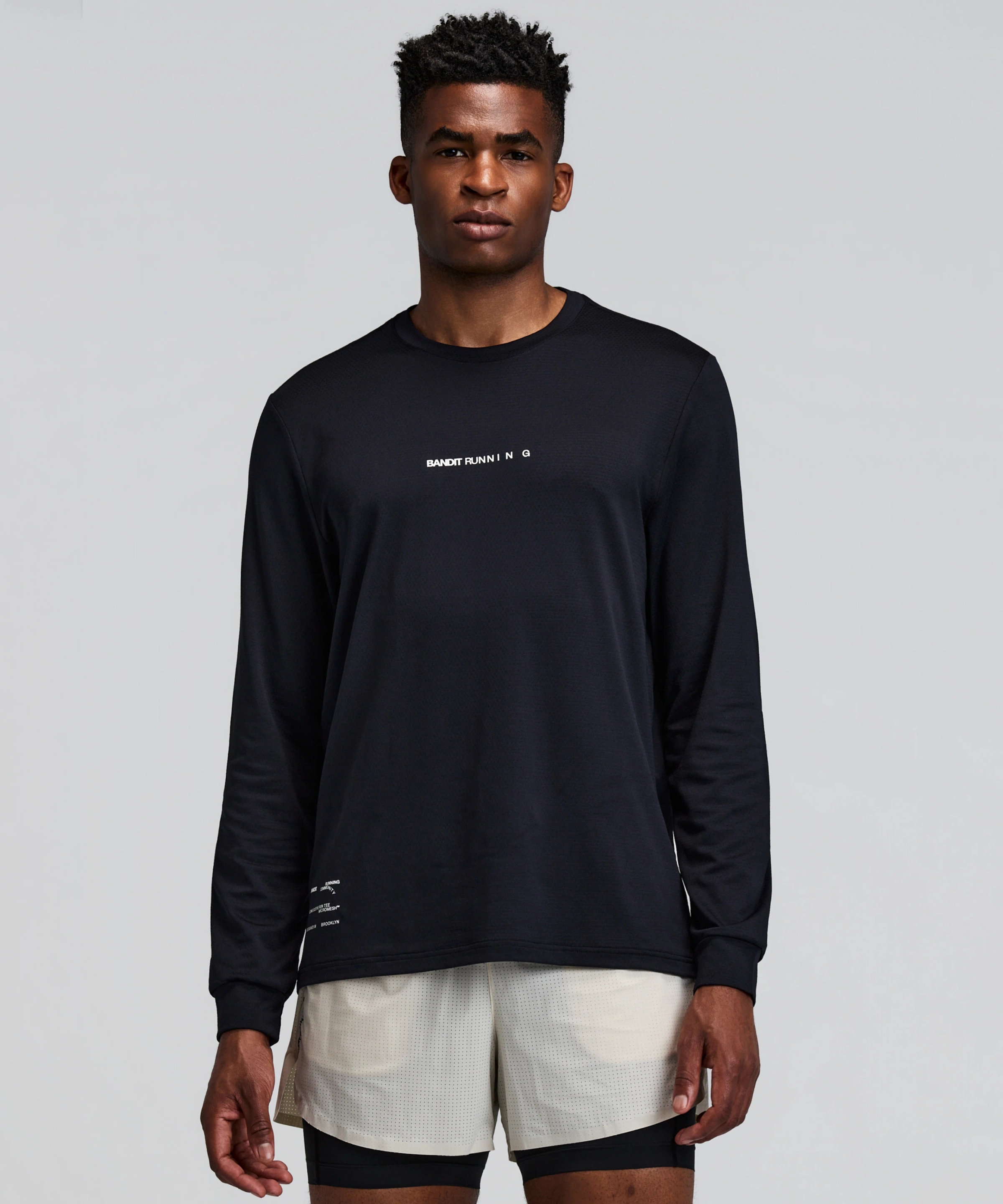 Unisex Micromesh™ Long Sleeve Performance Tee - Black